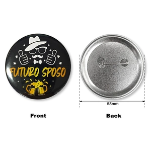 58mm Futuro Sposo tinplate badge for groom and groomsmen at bachelor parties