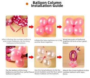 Schritt-für-Schritt-Anleitung zum Aufbau einer rosa Zahlen-Ballonsäule für Geburtstagsdeko