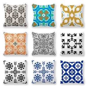 Geometric Pattern Pillow Cover Peach Skin Velvet Decorative Cushion Case For Sofa Couch Home Decor Bohemian Ethnic Style