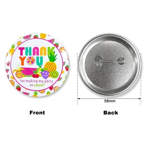 58mm ronde button met ananasvruchten thema van blik met Thank You tekst en speldje