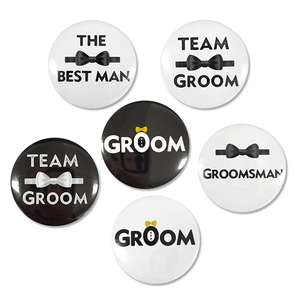 Set di 6 spille da matrimonio bianche e nere per sposo e testimoni, accessori per foto