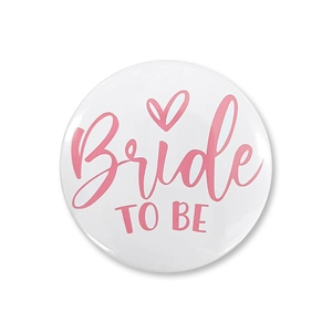 Distintivo Bride To Be bianco e rosa con cuore per addio al nubilato e decorazione