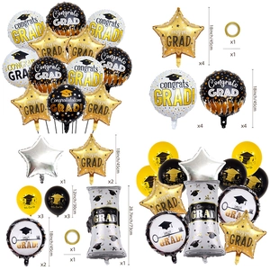 Graduation Balloon Decorations Congrats GRAD Printed Foil Latex Balloons Graduation Background Party Decoration Graduation Party Supplies