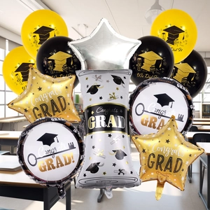 Graduation party balloon set with diploma foil balloon and congrats grad latex balloons