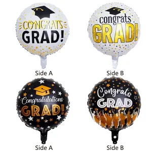 Kit de ballons de remise de diplôme Félicitations avec décorations rondes or et noir