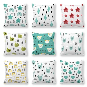 Cartoon Animal Peach Skin Decorative Throw Pillow Covers Nordic Style Cushion Cases For Sofa Home Decor Kids Room
