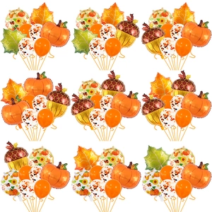 Decorazioni per Palloncini per il Raccolto Autunnale del Ringraziamento Palloncini in Alluminio a Forma di Zucca Foglia d'Acero Ghianda per la Festa del Raccolto