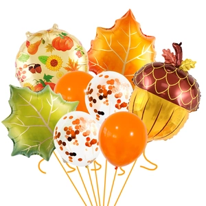 Set di palloncini per il Ringraziamento con foglie di acero, zucca e ghianda decor