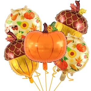 Set di 5 palloncini del Ringraziamento con zucca, ghiande e foglie d'acero per decorazioni
