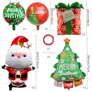 Kit de ballons de Noël avec Père Noël, sapin, boîte cadeau et ballons en aluminium