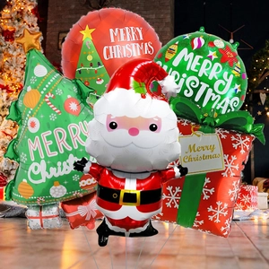 Lot de 5 ballons de Noël en aluminium Père Noël et sapin pour décoration de fête