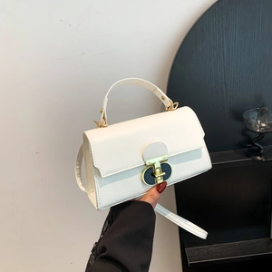 Sac Bandoulière en Cuir PU Design de Niche pour Femmes Mode Petit Sac Carré avec Fermoir en Métal Boucle Dorée Sac à Main