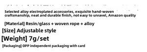 Détails techniques du bracelet Mauvais Œil, taille ajustable et matériaux en résine et alliage
