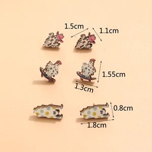 Détails de 3 paires de boucles d'oreilles Halloween en bois avec fantômes et skate