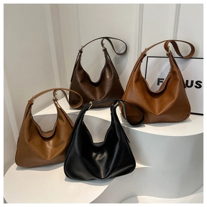 Minimalistische weiche PU-Leder Hobo-Tasche für Damen in vier klassischen Farben