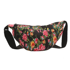 Florale Umhängetasche mit traditionellem chinesischem Pfingstrosenmuster und verstellbarem Gurt