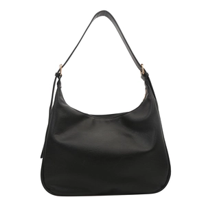 Classic black hobo shoulder bag in premium faux leather with gold hardware for daily work