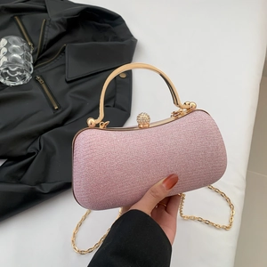 Sac de Soirée Élégant en PU Pailleté pour Femmes Avec Poignée en Métal Chaîne Bandoulière pour Fête Mariage