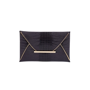 Elegante pochette a busta con goffratura a coccodrillo e fibbia dorata per abiti da sera