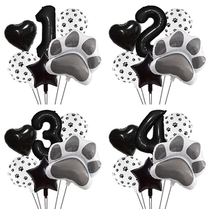 Ballon De Baudruche Patte De Chien Anniversaire Aluminium Chiffre Géant Cœur Étoile Décoration Fête