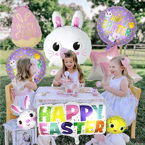 Easter party balloon set with bunny and egg shapes for festive outdoor garden decoration