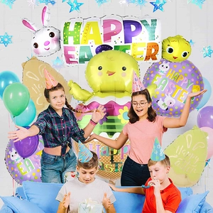 Easter balloon set with Happy Easter letters, rabbit, chick and egg foil decorations