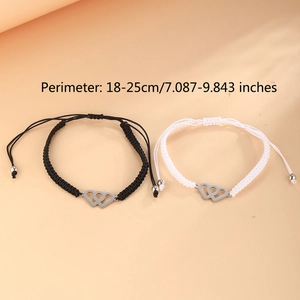 Detail of adjustable double heart friendship bracelets with perimeter 18-25cm