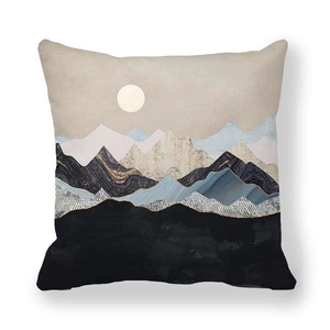 Détail de la taie d'oreiller paysage soleil marbré avec impression d'art abstrait moderne