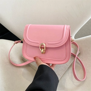 Sac à Épaule Vintage en Cuir PU pour Femmes Petit Sac Bandoulière Décontracté Avec Boucle Dorée pour le Quotidien