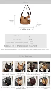 Size specifications and multi-color options for the retro PU leather crossbody square bag
