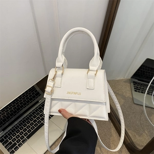Sac à Épaule en Cuir PU pour Femmes Matelassé Géométrique Petit Sac à Main Carré Minimaliste Sac à Bandoulière Quotidien