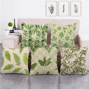 Tropische Pflanze Bananenblatt Leinen Dekorative Kissenbezüge Quadratische Kissenhüllen Für Sofa Couch Wohnzimmer Deko