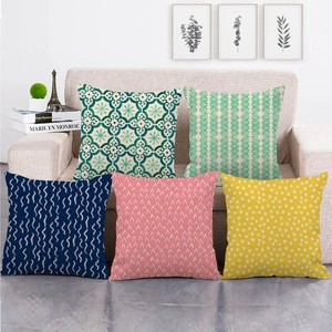 Geometrisches Muster Leinen Kissenbezug Quadratisch Dekorativ Für Sofa Wohnzimmer Schlafzimmer Home Decor Ohne Füllung