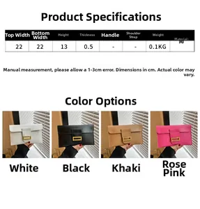 Detailed dimensions and color options for large capacity PU leather envelope clutch bag