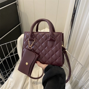Sac À Main En Cuir PU Matelassé Pour Femmes Sac À Épaule Élégant Avec Mini Porte Monnaie Petit Sac Carré