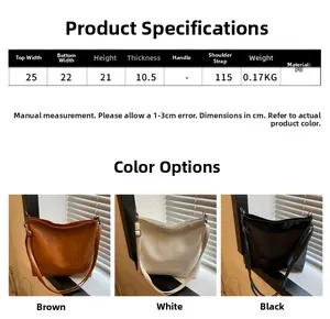 Dimensions détaillées du grand sac cabas en cuir PU en marron blanc et noir