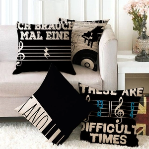 Moderner Minimalistischer Musik Klaviernoten Schallplatten Druck Leinen Kissenbezug Für Sofa Deko Musiker Geschenk