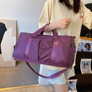 Sac de sport violet pour yoga avec séparation humide et sec pour courts voyages