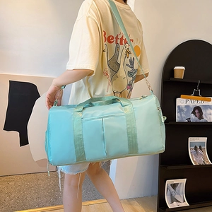 Mint green large capacity travel bag with dry-wet separation for gym and outdoor use