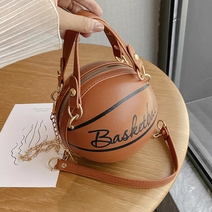 Sac à Bandoulière à la Mode en Forme de Ballon de Basket pour Femmes Sac à Bandoulière Créatif en Cuir PU