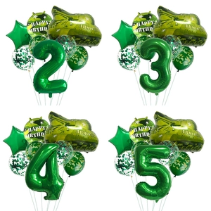 Ballons Anniversaire Camouflage Char Militaire Feuille Aluminium Latex Armée Thème Décorations pour Garçons Enfants Fête Anniversaire
