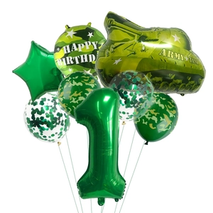 Kit de décoration ballon de char militaire pour le premier anniversaire d'un garçon