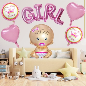 Ensemble de ballons en aluminium rose pour baby shower et décoration de fête d'anniversaire