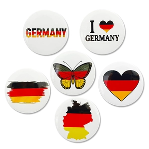 Round Germany Flag Tinplate Badge Germany Map Heart Butterfly Design For World Cup Soccer Party Travel Souvenir Unisex