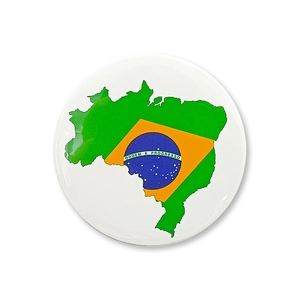 Badge rond Brésil avec contour de carte verte pour décorations de fête de football