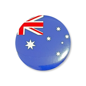 Australische Flagge runder Blechanstecker mit Hochglanz-Finish für Partys