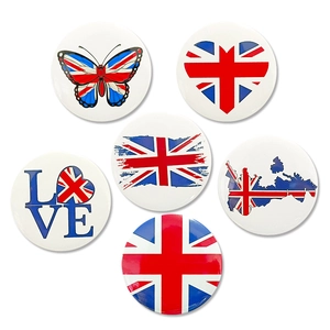 Badges Épingle Drapeau Royaume-Uni Rond Fer Blanc Union Jack Broche Pour Fan Club Football Décoration Fête Style Britannique