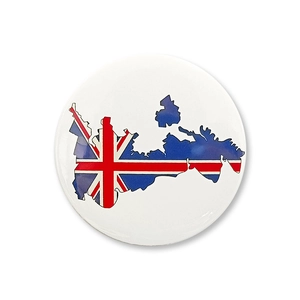 Insigne drapeau britannique avec contour carte Union Jack pour fête et décoration