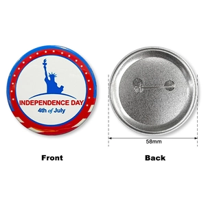 58mm Independence Day tinplate badge set with Statue of Liberty design for July 4th
