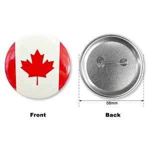Set di distintivi in latta bandiera Canada 58mm con design frontale e chiusura a spilla